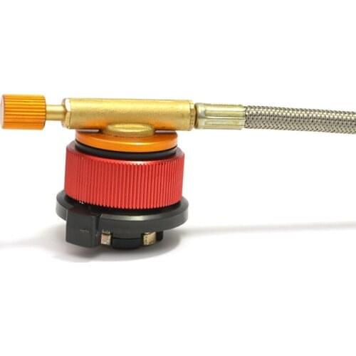 Camping High Quality Conversion Head Outdoor Burner Stove Extended Gas Tank Conversion Head Long Flat Gas Converter Link Copper