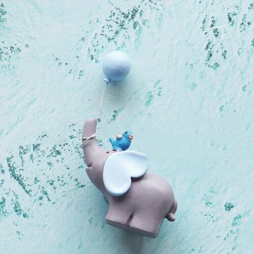 Cake Decorations Picks Ornament Gift Cupcake Toppers Baby Shower Accessories Resin Cute Elephant Shape Dessert Table Decor