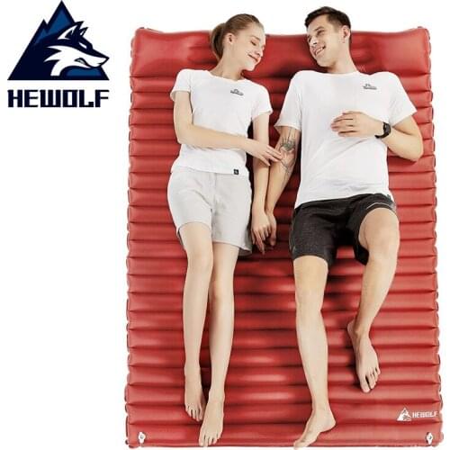 Hewolf Outdoor Inflatable Cushion Moistureproof Outdoor Hiking Tent Camping Mats Double Inflatable Bed Mattress