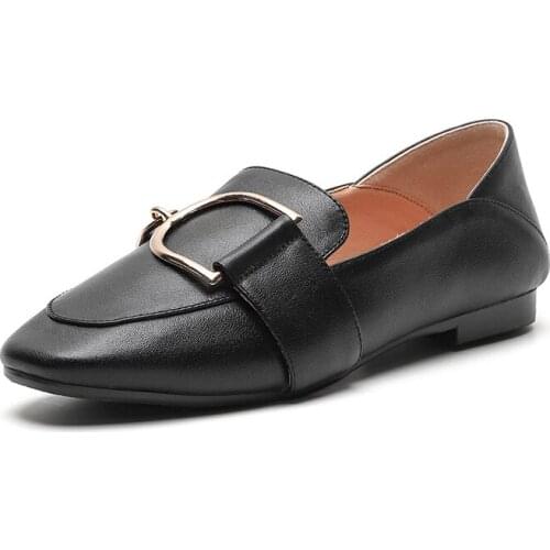 In the spring of 2019 with new womens shallow mouth leather shoes 40 and 42