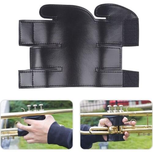 Trumpet Valve Guard PU Leather Protective Sleeve Protector for Trumpet Black
