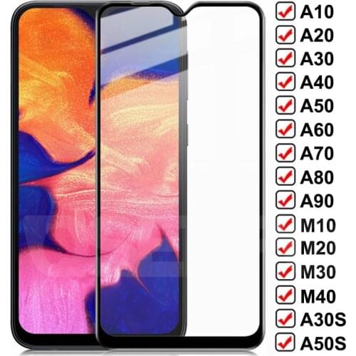 9D Tempered Glass For Samsung Galaxy A10 A20 A30 A40 A50 A60 A70 Protective Glass Samsung A80 A90 M10 M20 M30 M40 Screen Film