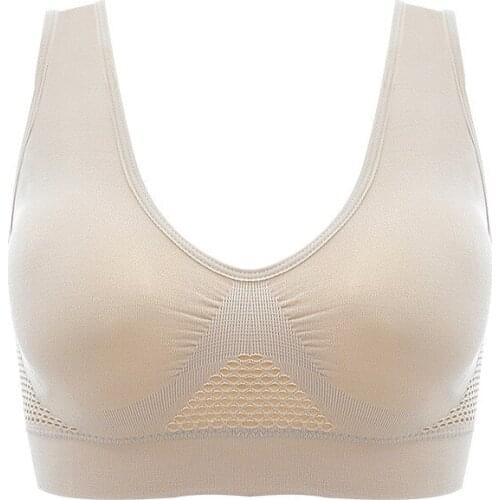 Womens Mesh Breathable Bra Shockproof Sponge Mat Seamless Fitness Bra Push Up Bra Yoga Bra Sports Bra