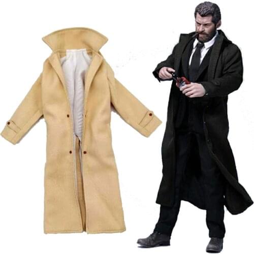 1/6 Scale Mens Long Trench Coat Windbreaker Jacket Models for 12in Action Figure Toy Collection