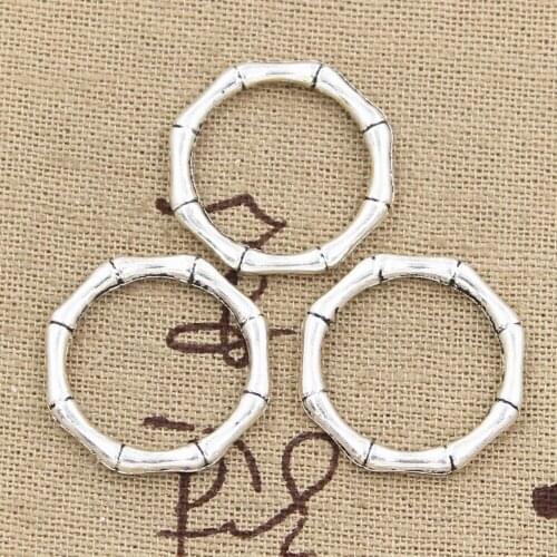 10pcs Charms Bamboo Circle Ring 21x21mm Antique Making Pendant fit,Vintage Tibetan Silver color,DIY Handmade Jewelry