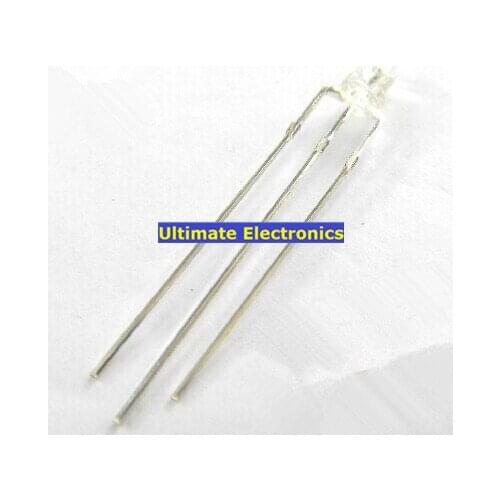 100pcs Common Cathode/Anode 3MM LED clear two color red and blue 3Pin round top