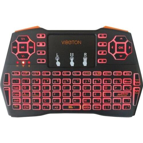 2.4G wireless MINI keyboard i8 plus 3 color lithium battery backlight Air Mouse Remote Control Touchpad Handheld TV BOX Laptop