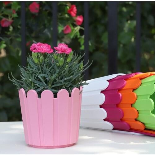 2pcs Plastic Wall Hanging Flowerpot Creative Colourful Round Pots Garden Plants Flower Pot Office Decor Planter Succulent
