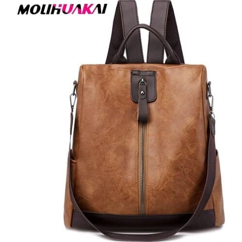 2020 new ladies backpack high quality leather women backpack large capacity schoolbag travel backpack designer bag mochila