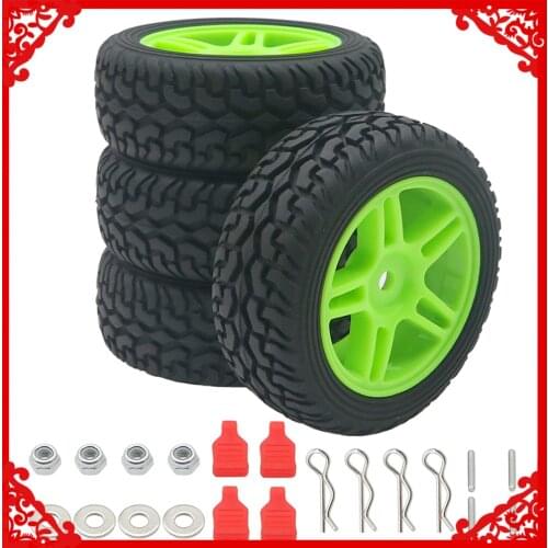 4 pcs/set wheel rim+75mm rubber tire set+body clip with tab for rc hobby model car 1/14 Wltoys 144001 buggy option hop-ups parts