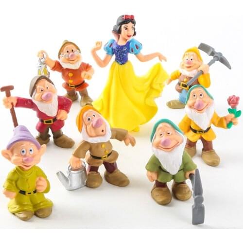 Princess Cosplay Snow White Princess And The Seven Dwarfs PVC Action Figure Model Toy Disney Snow White Princess Dolls 8pcs/lot