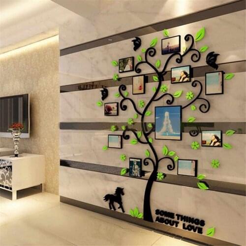 Acrylic 3D Family Photo Frame Tree Wall Stickers Removable DIY Art Wall Poster Decals Poster For Living Room Bedroom Home Decor