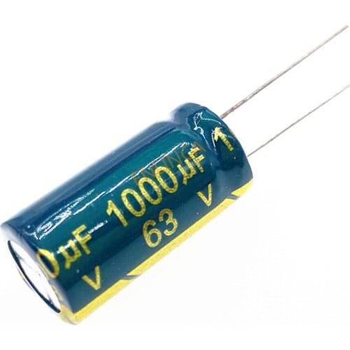 50pcs/lot 63v 1000UF Aluminum Electrolytic Capacitor Size 16*25 1000UF 63v 20