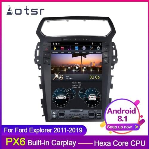 Android 8.1 Tesla style one din Vertical screen Car GPS Navigation For Ford Explorer 2011-2019 Head Unit Multimedia radio Player