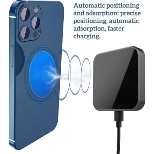 Wireless Charging Pad 15W Wireless Phone Charger Plastic Portable Charging Adapter Replacement For iPhone 12/11/XS/XR/8 Plus
