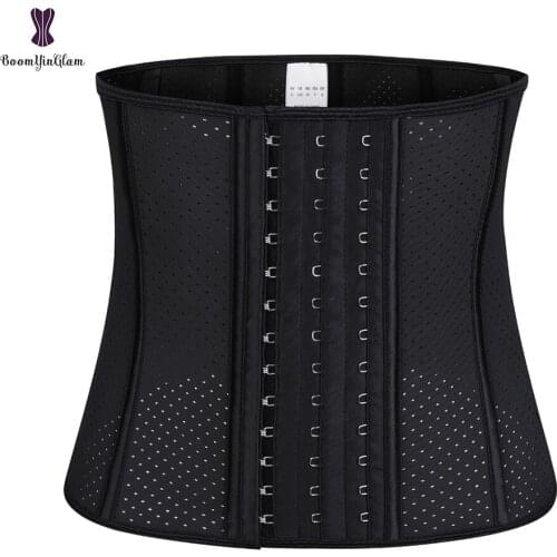 Shinning Mesh Breathable Waist Trainer Corset Spiral Steel Boned Underbust Bustier Solid Black Beige Slimming Korset