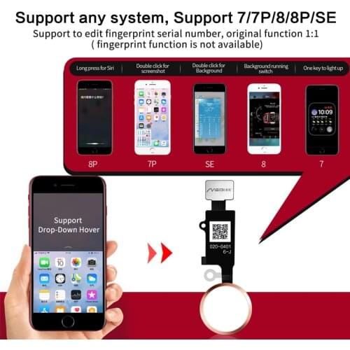 IBee Parts For iPhone 7 7 Plus 8 8 Plus 6 GEN JC Universal home button with touch return function screenshot function