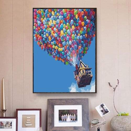 DIY Oil Painting Paint By Numbers"Hot Air Balloon" Acrylic Paint Drawing on Canvas Wall Art Hand Painted Home Decor