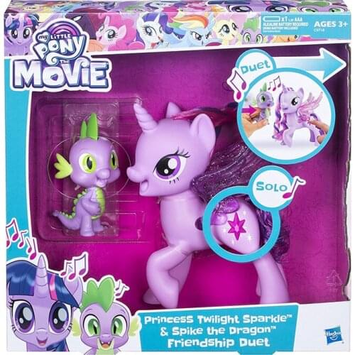 Hasbro My Little Pony Light Music Twilight Sparkle Princess Dolls Cute Little Pony Action Figure Girls Party Play House Toys