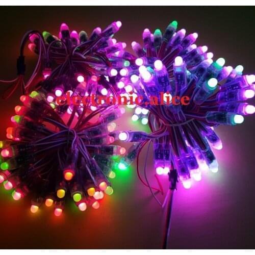 Hot New 50pcs-250PCS WS2811 RGB Full Color Pixels 12mm Addressable LED String+T1000S Controlle