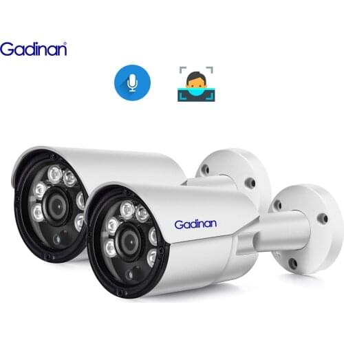 Gadinan 4MP Audio Security IP Camera POE H.265 Outdoor Waterproof IP66 CCTV Face Detection Video Surveillance Home for POE NVR