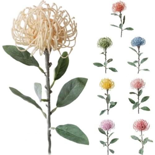 Single Head Artificial Hydrangea Artificial Flower Vivid Colorful Plastic Fake Flower Garden Wedding Ornament Home Decoration