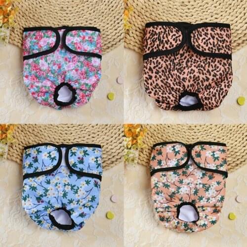Reusable Washable Dog Diapers Pet Physiological Pants Highly Absorbent Premium Female Dog Floral Diapers Underwear Briefs