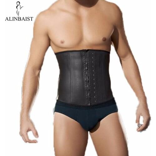 Mens Latex Waist Trainer Strong Hooks Workout Steel Boned Shapewear Tummy Control Cincher Thermal High Compression Cincher Women