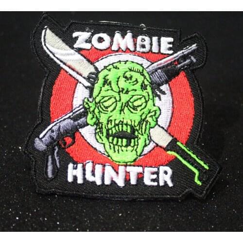 DIY Zombie Hunter Patch Iron-On Clothing Patches Embroidered Patches For Clothing Biker Patch For Clothes Badges For Clothes