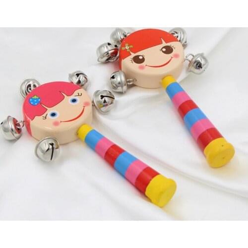 New childrens photography props wooden hand bell baby pictures attract attention economic props