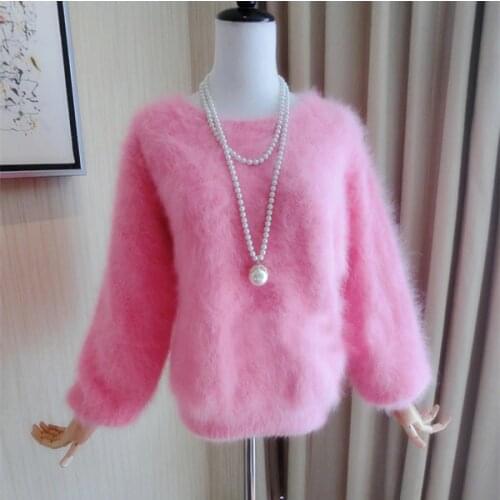 New genuine mink cashmere sweater women 100% cashmere pullover with o neck mink jacket free shipping wsr295