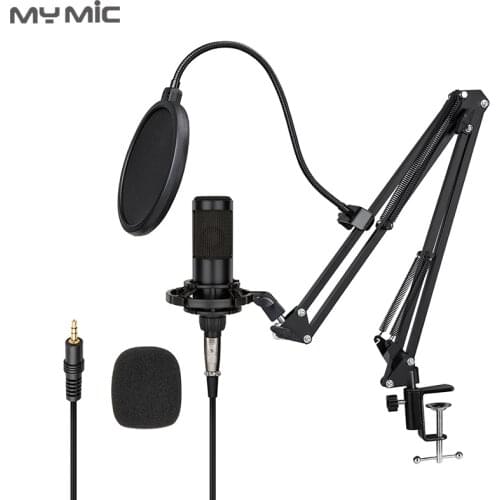 My Mic M6X Professional Condenser Computer Gaming Large Diaphragm Studio Microphone With Stand For Recording