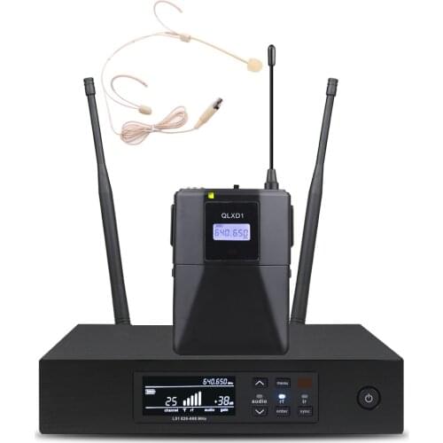 SOM QLXD1 Stage Performancce Hip Hop True Diversity Professional Bodypack Transmitter Headset Mic Headphone