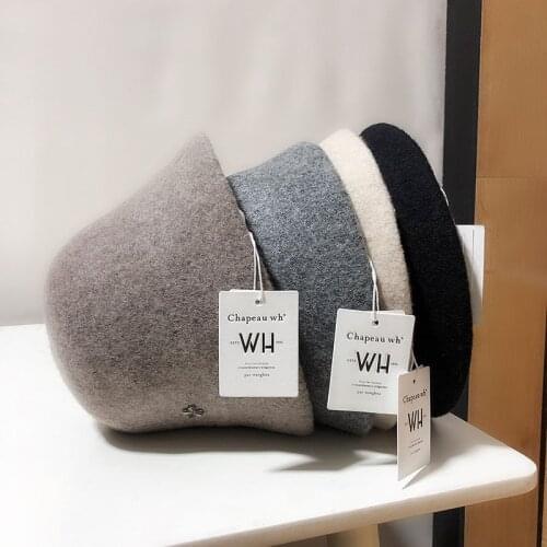 Japanese Pure Wool Fishermans Hat. Womens Autumn and Winter Fashion Literary Basin Hat. Korean Style Small Bucket Cap