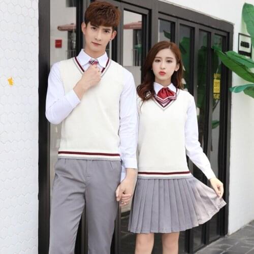 School Uniform Long Sleeve Japanese FGirls Students Sweet Clothes Plus Size 4pcs Navy Straps Uniform Couple Costume D-0307
