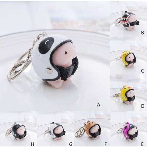 Helmet Cute Keychain Keyring Collection Phone Strap Cure Decor Gift Dingding Squishy Reliever Prank Funny Toy Creative Key chain