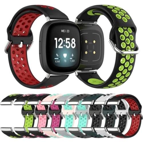 Silicone Sports Band for Fitbit Versa 3 Double Color Watch Strap Replacement Bands Bracelet For Fitbit Sense Accessories