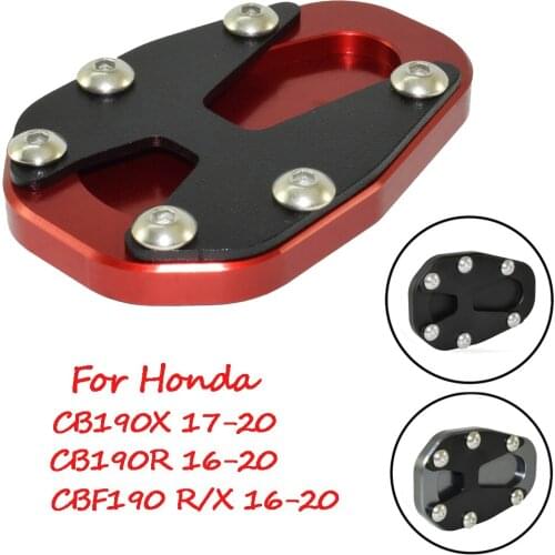 Motorcycle CNC Kickstand Foot Side Stand Extension Enlarge Pad Support Plate For Honda CB190X 17-20 CB190R CBF190R CBF190X 16-20