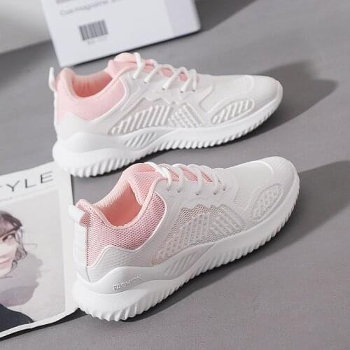 2021 Summer New Womens Shoes Breathable Mesh Shoes Non-slip Lace-up Sneakers Outdoor Light Brand Sports Shoes Running Shoes
