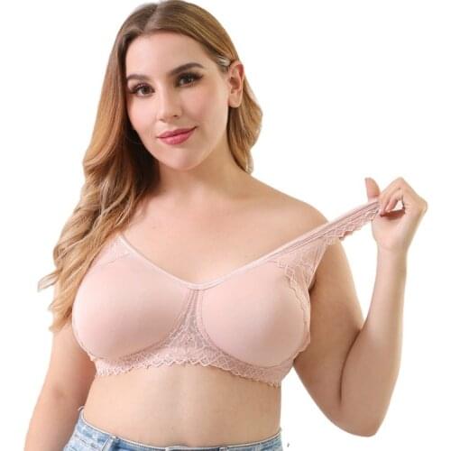Womens Non-Padded Wire Free Comfort Lift Full Coverage Support Bra Plus Size38DD 40A 40D 42A 42D 42DD 44B 46D 48B 48E Brassiere