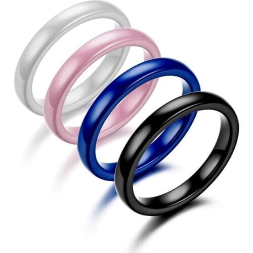 3mm Blue Black White Pink Ceramic Ring for Women Hot Minimalist Beautiful Ring Ceramic Jewelry Cute Simple Gift Girlfriend