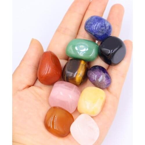 10pcs/set Natural Crystal 7 Chakra Healing Polished Energy Stone Reiki Healing Yoga Home Decoration Collection Popular Stones