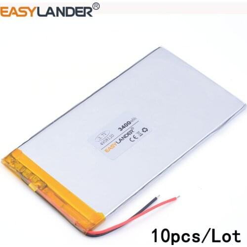 10pcs/Lot 4958120 3.7V 3400MA lithium Li ion polymer rechargeable for tablet PC battery for Hyundai A7HD Power mobile Power bank