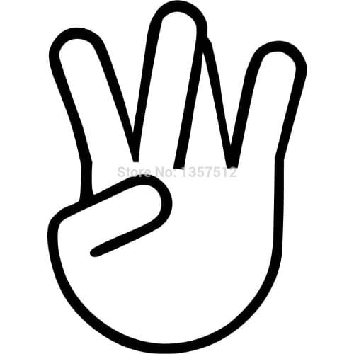 12.7cm x 12.7cm West Side Twisted Middle Finger Car Window Sticker For Truck Bumper Door Vinyl Decal 13 Colors