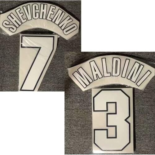 1995-1996 #7 Shevchenko Nameset #3 Maldini Printing Customize Any Name Number Soccer Patch Badge