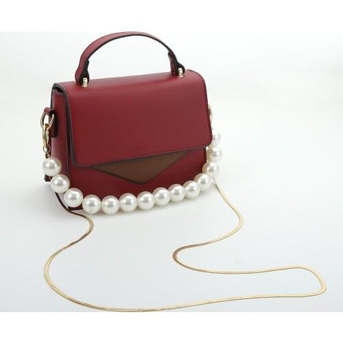 2-layer Faux Pearl Purse Bag Handbag Chain Shoulder Cross Body Strap Replacement Pearl strap for bags handbag accessories 2020
