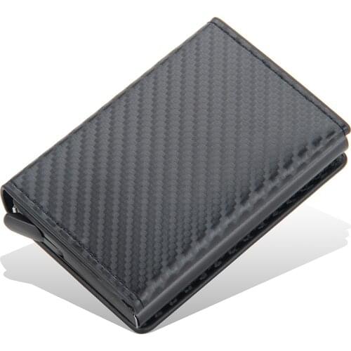 2021 Credit Card Holder Wallet Men Women Metal RFID Vintage Aluminium Bag Crazy Horse PU Leather Bank Cardholder Case