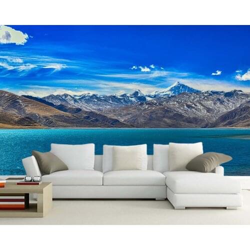 Parede de Papel Tibet mountain lake natural lanscape 3d wallpaper,living room bedroom wall papers home decor restaurant mural