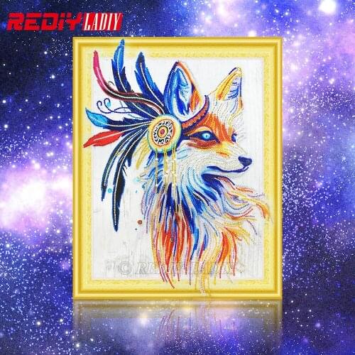 Special Shaped Diamond Painting Crystal Shining Round Rhinestones Wall Arts DIY Diamond Embroidery Fox Mosaic Cross Stitch Kits