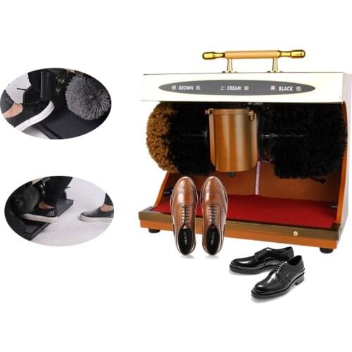YUEWO Automatic Shoe Polish Machine,Electric Plug Shoes Polish And Shine Machine With 2 Brushes